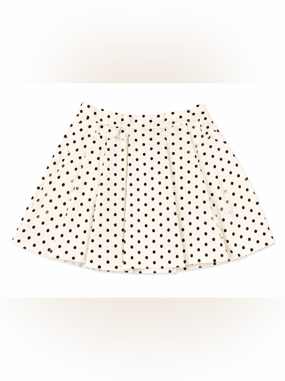 J. Crew Cream Mini Skirt with Black Polka Dots